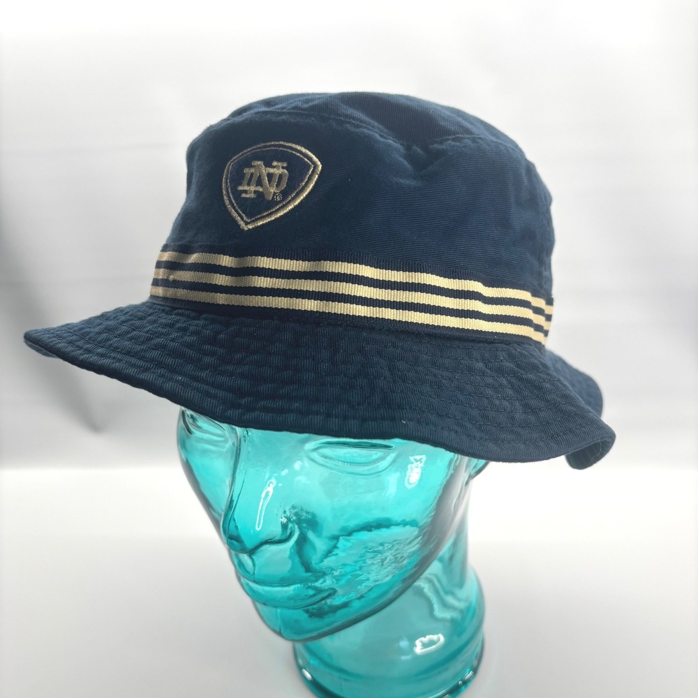 Adidas Bucket Hat Unisex S/M Navy Blue Notre Dame Fighting Irish‎ NCAA Striped